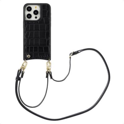 Coque avec cordon SELENCIA pour Apple iPhone 15 Pro - Noir