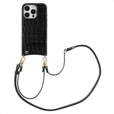 Coque avec cordon SELENCIA pour Apple iPhone 16 Pro - Noir