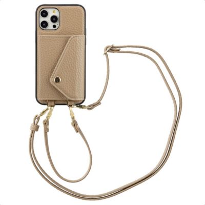 Coque avec cordon SELENCIA pour Apple iPhone 12 (Pro) - Taupe