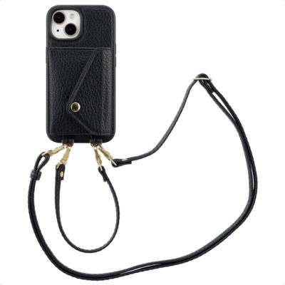 Coque avec cordon SELENCIA pour Apple iPhone 15 - Noir