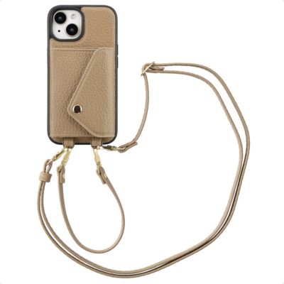 Coque avec cordon SELENCIA pour Apple iPhone 15 - Taupe