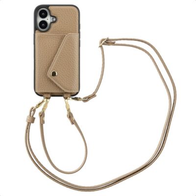 Coque avec cordon SELENCIA pour Apple iPhone 16 - Taupe