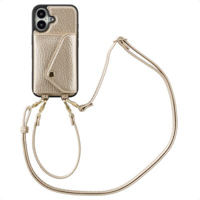 Coque avec cordon SELENCIA pour Apple iPhone 16 - Champagne
