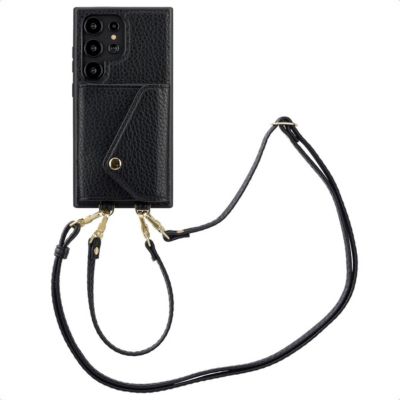 Coque avec cordon SELENCIA pour Samsung Galaxy S24 Ultra - Noir