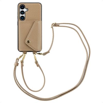 Coque avec cordon SELENCIA pour Samsung Galaxy S25 / S24 - Taupe