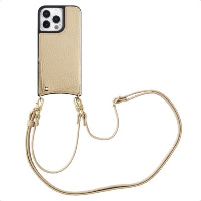 Coque avec cordon SELENCIA pour Apple iPhone 13 Pro - Beige
