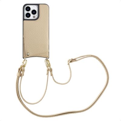 Coque avec cordon SELENCIA pour Apple iPhone 14 Pro - Beige