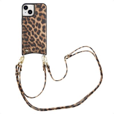 Coque avec cordon SELENCIA pour Apple iPhone 15 - Leopard