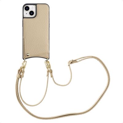 Coque avec cordon SELENCIA pour Apple iPhone 15 - Beige