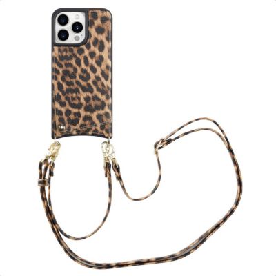 Coque avec cordon SELENCIA pour Apple iPhone 15 Pro Max - Leopard