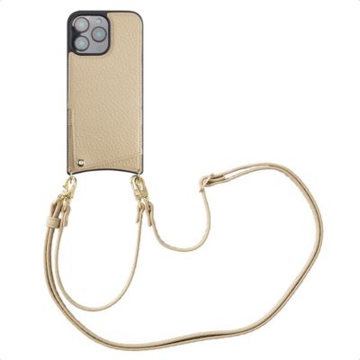 Coque avec cordon SELENCIA pour Apple iPhone 16 Pro Max - Beige