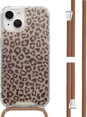 Coque avec cordon IMOSHION pour Apple iPhone 15 - Leopard Mood