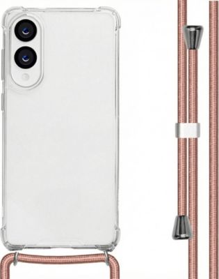 Coque avec cordon IMOSHION pour Samsung Galaxy S25 Edge - Rose Doré