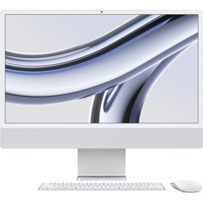 Location Ordinateur Apple IMAC 24' M3 8Go 256Go CPU 8 GPU 10 Argent Reconditionné Grade B