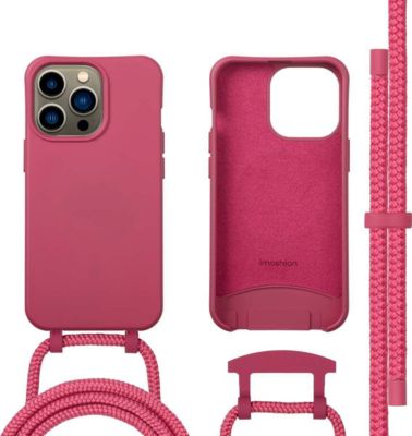Coque avec cordon IMOSHION pour Apple iPhone 13 Pro - Raspberry