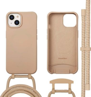 Coque avec cordon IMOSHION pour Apple iPhone 14 - Nude