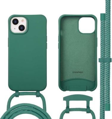Coque avec cordon IMOSHION pour Apple iPhone 14 - Vert foncé