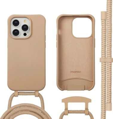 Coque avec cordon IMOSHION pour Apple iPhone 14 Pro - Nude