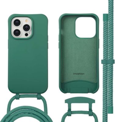 Coque avec cordon IMOSHION pour Apple iPhone 14 Pro - Vert foncé