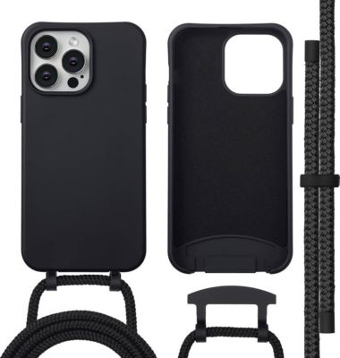 Coque avec cordon IMOSHION pour Apple iPhone 14 Pro Max - Noir