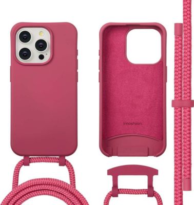 Coque avec cordon IMOSHION pour Apple iPhone 15 Pro - Raspberry