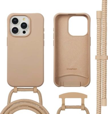 Coque avec cordon IMOSHION pour Apple iPhone 15 Pro - Nude