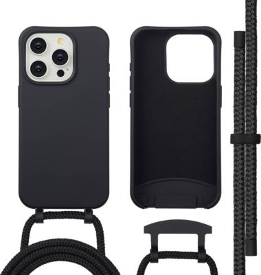 Coque avec cordon IMOSHION pour Apple iPhone 15 Pro - Noir