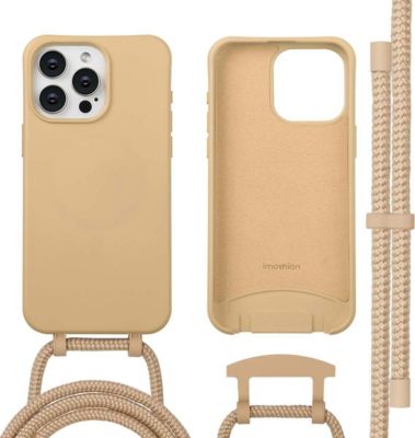 Coque avec cordon IMOSHION pour Apple iPhone 15 Pro Max - Nude