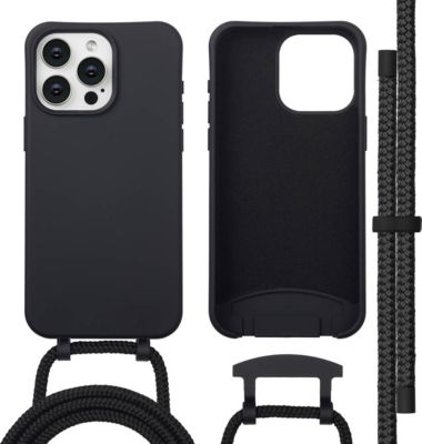 Coque avec cordon IMOSHION pour Apple iPhone 15 Pro Max - Noir