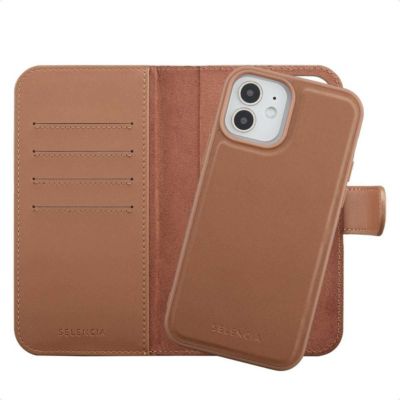 Coque étui SELENCIA pour Apple iPhone 12 (Pro) - Marron
