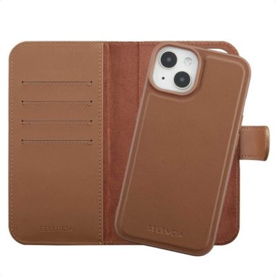 Coque étui SELENCIA pour Apple iPhone 14 / 13 - Marron