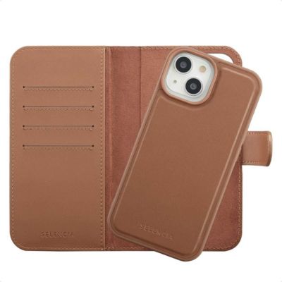 Coque étui SELENCIA pour Apple iPhone 15 - Marron