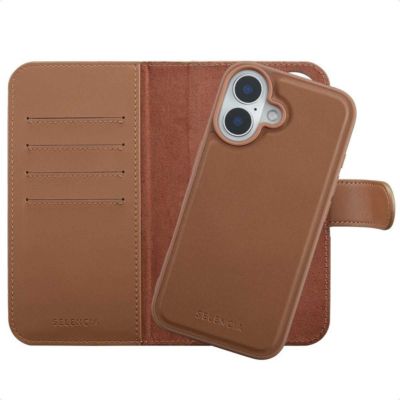 Coque étui SELENCIA pour Apple iPhone 16 - Marron