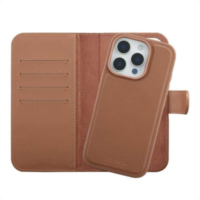 Coque étui SELENCIA pour Apple iPhone 16 Pro - Marron