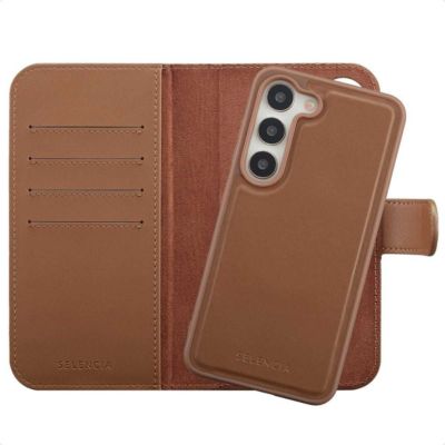 Coque étui SELENCIA pour Samsung Galaxy S23 - Marron