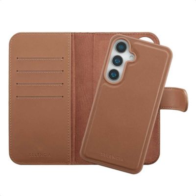 Coque étui SELENCIA pour Samsung Galaxy S25 / S24 - Marron
