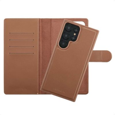 Coque étui SELENCIA pour Samsung Galaxy S24 Ultra - Marron