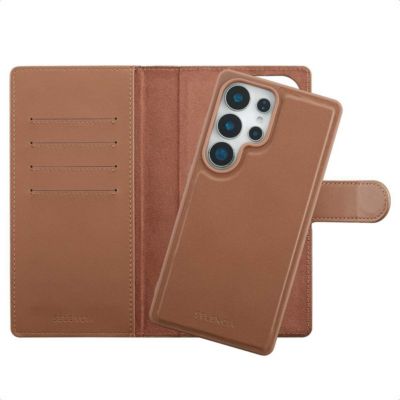 Coque étui SELENCIA pour Samsung Galaxy S25 Ultra - Marron