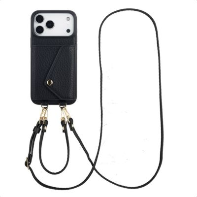 Coque avec cordon SELENCIA pour Apple iPhone 17 Pro Max - Noir