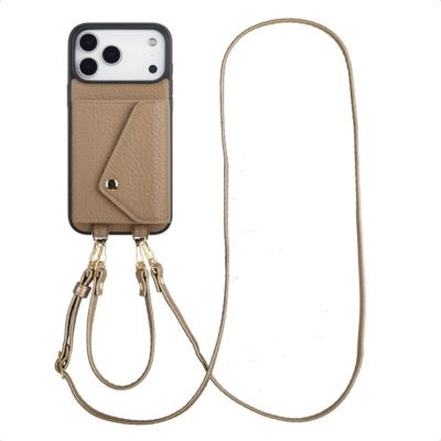 Coque avec cordon SELENCIA pour Apple iPhone 17 Pro Max - Taupe