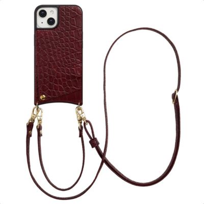 Coque avec cordon SELENCIA pour Apple iPhone 14 / 13 - Burgundy
