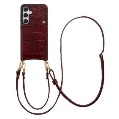 Coque avec cordon SELENCIA pour Samsung Galaxy S25 / S24 - Burgundy