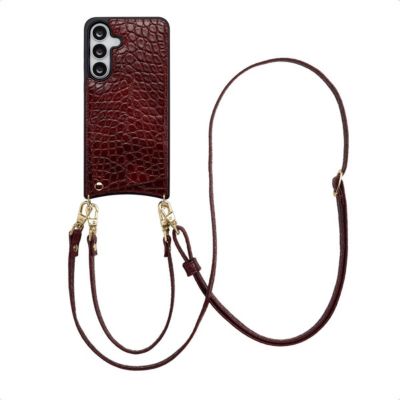 Coque avec cordon SELENCIA pour Samsung Galaxy S25 FE - Burgundy