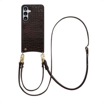 Coque avec cordon SELENCIA pour Samsung Galaxy S25 FE - Choco Brown