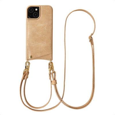 Coque avec cordon SELENCIA pour Apple iPhone 15 - Toasted Almond