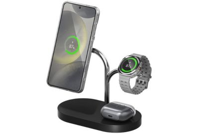 Chargeur universel SAMSUNG 15W Qi2 Noir TRIO + Chargeur 45W