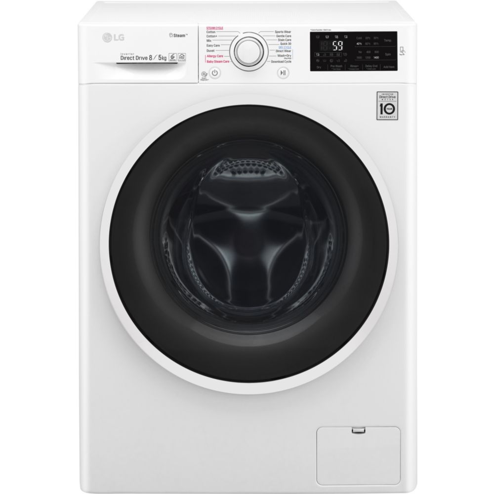 Lave Linge Hublot LG F854C40Wr - Lave Linge Sechant Frontal-Lav 8Kg / 5Kg-1400 Tours-Classe A-Moteur Induction