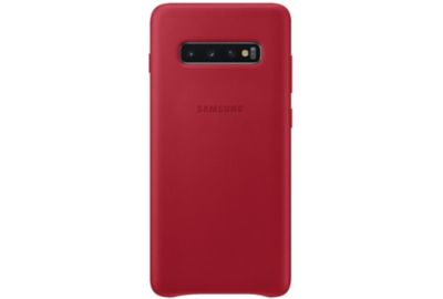 Coque SAMSUNG S10+ Cuir rouge bordeau