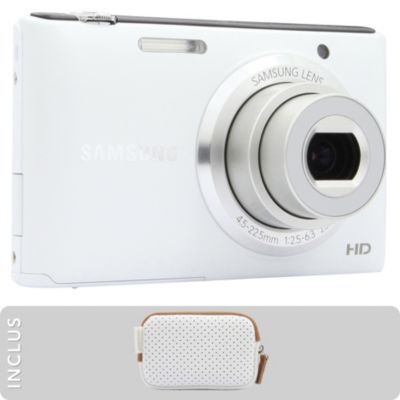 Appareil photo Compact SAMSUNG Pack ST73 blanc + Etui + MicroSD 4Go Reconditionné