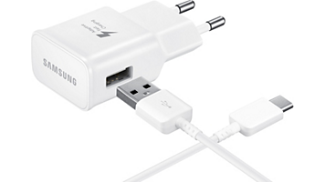 Chargeur secteur SAMSUNG 2A 15W + Cable USB C - Blanc
